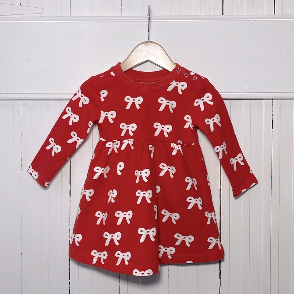 HANNA ANDERSSON EUC/LN French Bow Sweatshirt Dress